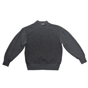 Murano Mock Neck Sweater‎ Womens Large Charcoal Gray 100% Fine Merino Wool Italy